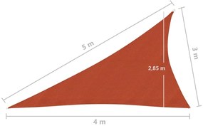 Πανί Σκίασης Τερακότα 3 x 4 x 5 μ. από HDPE 160 γρ./μ² - Καφέ