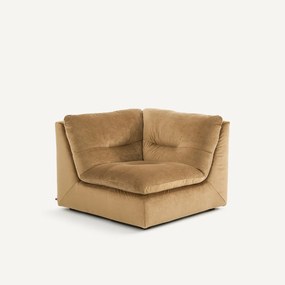 Γωνιακή πολυθρόνα σύνθεσης 90° από λινό βελούδο, GIULIANO