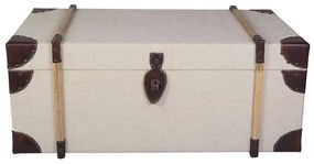 Μπαούλο Ξύλινο-Υφασμάτινο Κρεμ-Καφέ Art Et Lumiere 90x50x35εκ. 04337