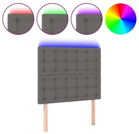 Κεφαλάρι Κρεβατιού LED Γκρι 90x5x118/128 εκ 3122506