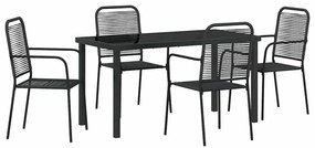 vidaXL Σέτ φαγητού για κήπο 5 pcs Μαύρο
