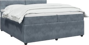 vidaXL Κρεβάτι box spring με στρώμα Σκούρο Γκρι 200 x 200 cm Βελούδο
