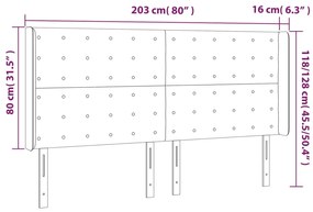 vidaXL Κεφαλάρι Κρεβατιού LED Σκούρο Πράσινο 203x16x118/128 εκ