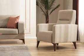 Stewehome Σετ καναπέ + πολυθρόνα 3 θέσεων μπεζ 222x98x86 cm