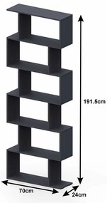 Βιβλιοθήκη Sezen pakoworld σε oak απόχρωση 70x24x191.5εκ