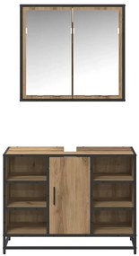 vidaXL Σετ Επίπλων Μπάνιου 2 pcs Artisan Oak Επεξεργασμένο ξύλο