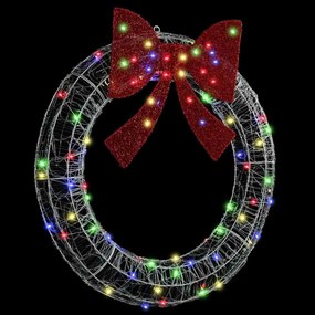 vidaXL Στεφάνι με 80 LED Πολύχρωμο 92 x 92 x 9,5 εκ Ακρυλικό