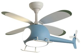 Primo PRCF-80678 Ανεμιστήρας Οροφής Helicopter Kids Series DC 98εκ. Με Τηλεχειριστήριο LED 4Φτερά Μπλέ