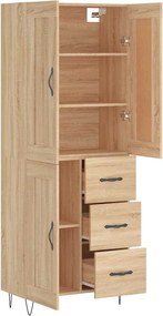 vidaXL Ντουλάπι Sonoma δρυς 69,5 x 34 x 180 εκ. από Επεξεργασμένο Ξύλο