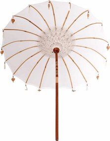vidaXL Μπαλινέζικη Ομπρέλα Κρεμ 190 x 190 x 260 εκ Βαμβάκι