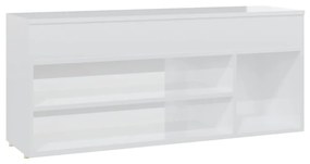 vidaXL Παπουτσοθήκη Γυαλιστερή Λευκή 105 x 30 x 45 εκ. από Μοριοσανίδα