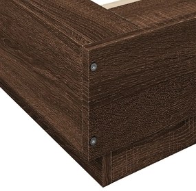 vidaXL Πλαίσιο Κρεβατιού Καφέ Δρυς 90x200 εκ. Επεξεργασμένο Ξύλο