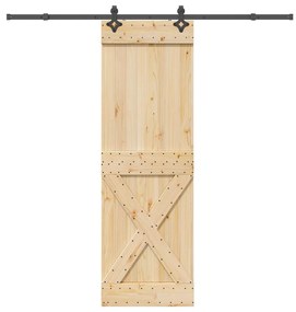 Συρόμενη Μεσόπορτα με Μηχανισμό 70 x 210 εκ. Μασίφ Ξύλο Πεύκου