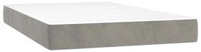 vidaXL Κρεβάτι Boxspring με Στρώμα Ανοιχτό Γκρι 120x200 εκ. Βελούδινο