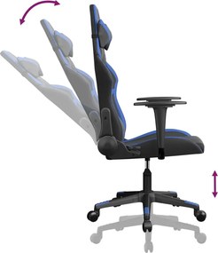 vidaXL Καρέκλα Gaming Μαύρο/Μπλε από Συνθετικό Δέρμα