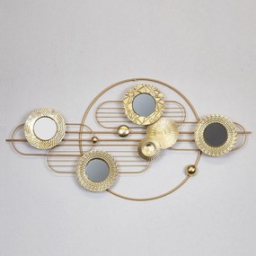 Διακοσμητικό Τοίχου Μεταλλικό 755-10016 117.5x58.4x7.6cm White-Gold Estheti Home Μέταλλο,Γυαλί