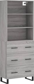 vidaXL Ντουλάπι Γκρι Sonoma 69,5 x 34 x 180 εκ. Επεξεργασμένο Ξύλο