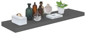 vidaXL Ράφια Τοίχου Γυαλιστερά Γκρι 4 Τεμάχια 90 x 23,5 x 3,8 εκ. MDF