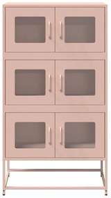 vidaXL Highboard Ροζ 68x39x123 cm Ατσάλι