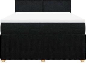 vidaXL Κρεβάτι Boxspring με Στρώμα Μαύρο 160x200 εκ. Υφασμάτινο