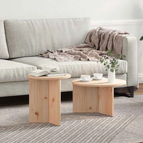 vidaXL Τραπεζάκι σαλονιού 2 pcs Φυσικό 49 x 49 x 28 εκ