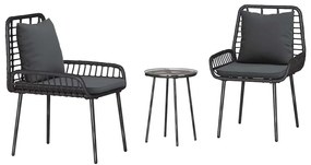 vidaXL Σέτ φαγητού για κήπο 3 pcs Μαύρο, Ανθρακί 35 x 35 x 45 εκ
