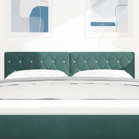 vidaXL LED κεφαλάρι με κεφαλάρι Σκούρο Πράσινο 144 cm Πολυεστέρας