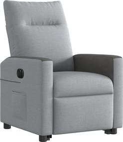 vidaXL Πολυθρόνα Ηλεκ. Ανακλινόμενη Ανύψωση Αν. Γκρι Υφασμάτινη