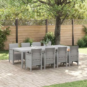 vidaXL Σέτ φαγητού για κήπο 9 pcs Λευκό Rattan Polt