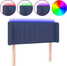 vidaXL Κεφαλάρι Κρεβατιού LED Μπλε 103x16x78/88 εκ. Υφασμάτινο