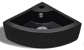 vidaXL Νιπτήρας με Οπή Υπερχείλισης Μαύρος 45 x 32 x 12,5 εκ.