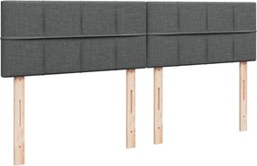 vidaXL Κρεβάτι Boxspring με Στρώμα Σκούρο Γκρι 180x200 εκ Υφασμάτιν