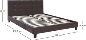 Κρεβάτι Sissy Megapap από τεχνόδερμα χρώμα καφέ 160x200εκ.