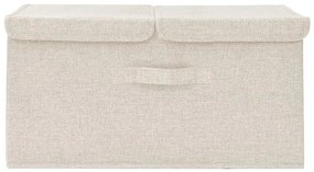 vidaXL Κουτί Αποθήκευσης Κρεμ 50 x 30 x 25 εκ. Υφασμάτινο