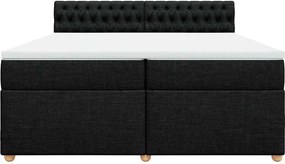 vidaXL Κρεβάτι Boxspring με Στρώμα Μαύρο 200x200 εκ. Υφασμάτινο