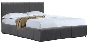 Κρεβάτι Snuggle  με αποθηκευτικό χώρο βελούδο ανθρακί 160x200εκ