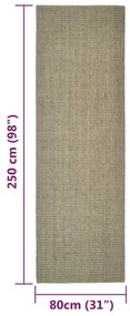 vidaXL Χαλί για Στύλο Ξυσίματος Taupe 80 x 250 εκ. από Σιζάλ