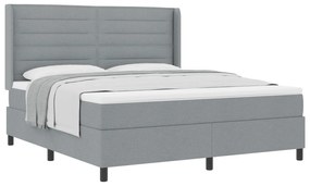 vidaXL Βάση Κρεβατιού με Στρώμα Γκρι 180x200 cm Υφασμάτινη.