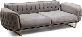 Stewehome Σετ Καναπέδων 3+3+1 Φούξια &amp;amp; Γκρι 225x85x95 cm