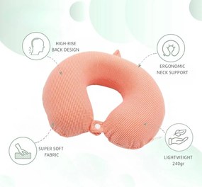 Μαξιλαράκι Ταξιδίου Memory Foam Σχήμα Πέταλο - Πορτοκαλί