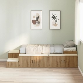 vidaXL Κρεβάτι με αποθηκευτικό χώρο artisan δρυς 244 x 127 x 53.5 εκ.