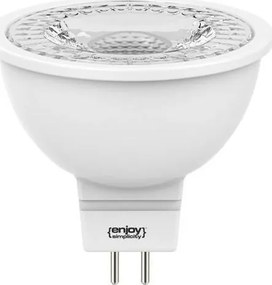 Λαμπτήρας Led Σποτ MR16 5W Λευκό Σώμα 36° 12V  2700K 370lm  Θερμό Λευκό Enjoy EL816370