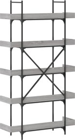 vidaXL Βιβλιοθήκη 5 Επιπέδων Γκρι Sonoma 100x33x180,5εκ. Επεξεργ. Ξύλο