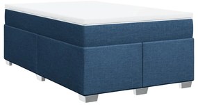 vidaXL Κρεβάτι Boxspring με Στρώμα Μπλε 120x190 εκ. Υφασμάτινο