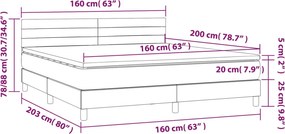 vidaXL Κρεβάτι Boxspring με Στρώμα Αν. Πράσινο 160x200εκ Υφασμάτινο