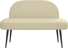 vidaXL Δερμάτινος Πάγκος με Πλάτη Κρεμ 110 x 60 x 76 cm Τεχνητό Δέρμα