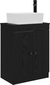vidaXL Ντουλάπα Νιπτήρα Mπάνιου Μαύρο 54 x 35 x 100 cm