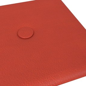 vidaXL Κεφαλάρι Τοίχου 12 pcs Κόκκινο 30 x 15 cm Τεχνητό Δέρμα
