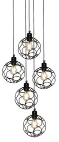 Κρεμαστό Φωτιστικό Οροφής 5xE27 Vintage Aline Homelighting -77-4074-Χρυσό 77-4074