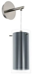 Φωτιστικό Τοίχου-Απλίκα Klarinto 99288 Grey Eglo Glass, Fabric